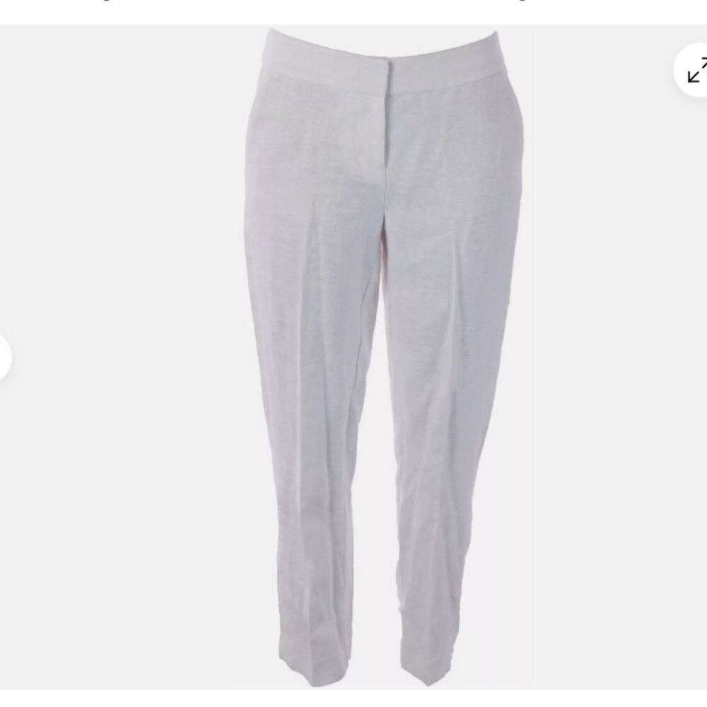 BODEN WOMEN'S LINEN SORRENTO ANKLE SKIMMER PANTS WHITE WM360 size 2 and 18L